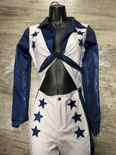 Load image into Gallery viewer, Stars Blue White Jumpsuit Size Small
