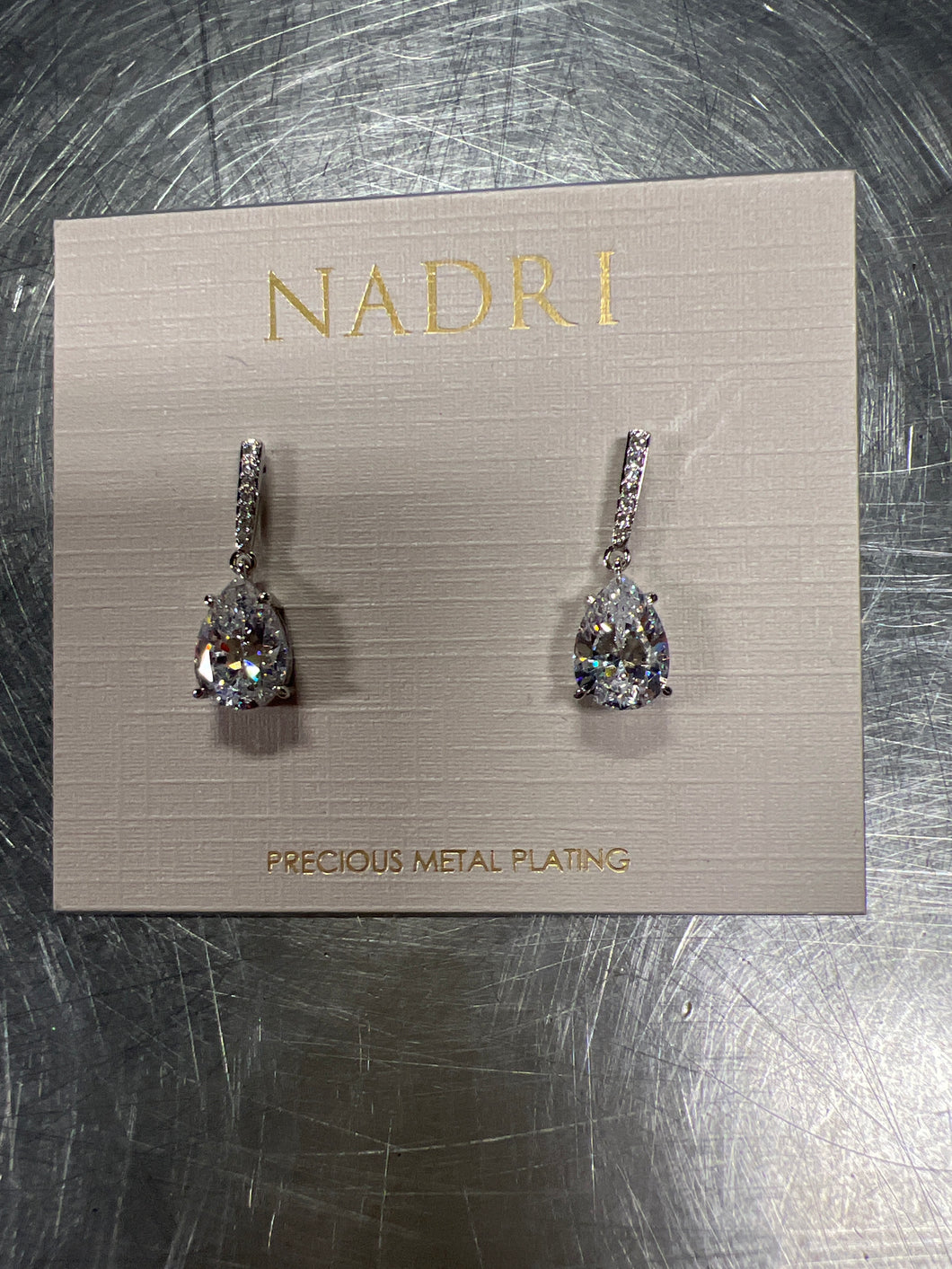 Nadri Earrings-cz dangle drop